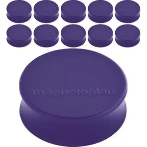 magnetoplan Ergo-Magnet 10er-Pack - Starke Whiteboard-Magnete in 11 Farben, ideal für sicheres Befestigen von Papieren und komfortable Anwendung