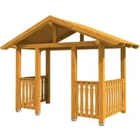 Skan Holz Haustür-Vordach Stralsund 8 Eiche hell lasiert 360 cm x 187 cm