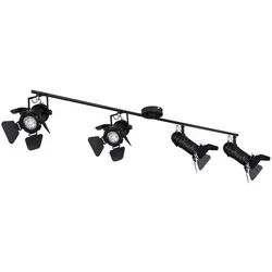 Globo Lighting Strahler Metall schwarz, 4x GU10 - Flexibles Lichtdesign - Lampen: Eleganter Strahler mit 4 beweglichen GU10-Leuchten, ideal zur individuellen Lichtgestaltung in Ihrem Wohnraum.