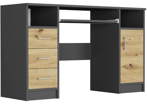 Framire MODERN N11 Schreibtisch mit Schrank und Schubladen, 120 x 50 cm, Anthrazit Artisan