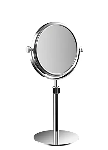 Calmwaters Kosmetikspiegel mit 3-fach Vergrößerung, höhenverstellbar - Eleganter Kosmetikspiegel von Calmwaters mit 3-fach und 1-fach Vergrößerung. Ideal für präzise Pflege und Make-up-Anwendungen. Hochwertige Materialien garantieren Langlebigkeit und Stabilität.