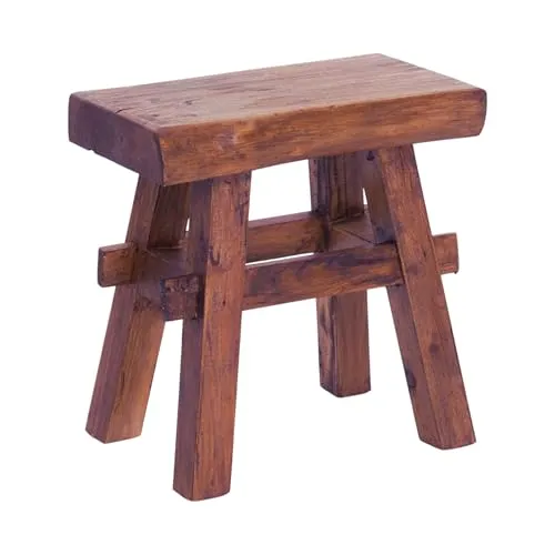 DESIGN DELIGHTS RUSTIKALER Holz HOCKER Vintage 40