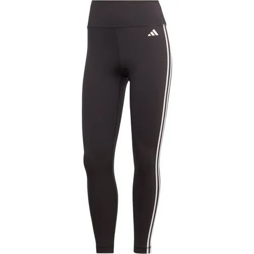 adidas Damen Train Essentials 3-Stripes High-Waisted 7/8 Leggings - Stylische Tights für Pilates, mit AEROREADY-Technologie für optimalen Feuchtigkeitstransport und einer praktischen Schlüsseltasche.