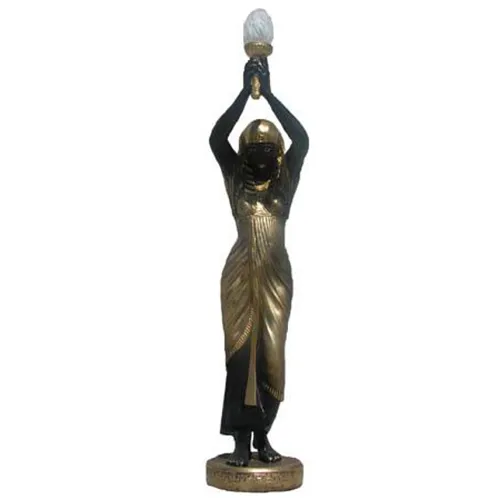 Ägyptische Figur Lampe Kleopatra 130 cm - Kunstvolle Statue im antiken Stil, ideal als dekoratives Highlight für jedes Zimmer. Höhe: 130 cm, Material: Kunststoff, vielseitig einsetzbar für drinnen und draußen.