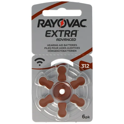 Rayovac HA312 Hörgerätebatterie - Quecksilberfrei, 6er Blister, langlebige Leistung für optimale Hörgeräte-Nutzung