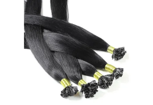 hair2heart Echthaar-Extension Bonding Extensions - glatt #2/0 Schwarz 1g 50cm