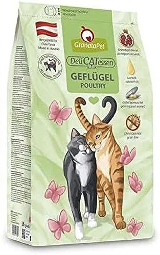 GranataPet DeliCatessen Geflügel Adult - Trockenfutter für Katzen, getreidefrei und zuckerfrei mit wertvollen Antioxidantien für ein gesundes Leben