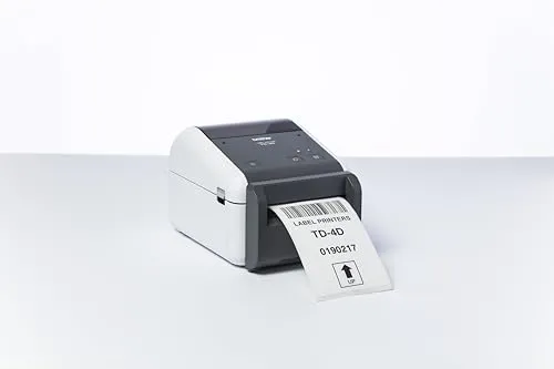 Brother TD-4420DNFC Linerless Etikettendrucker - Drucker mit 203 dpi, 203 mm/Sek. Geschwindigkeit und 104 mm Breite. Ideal für effiziente Etikettenerstellung ohne Rückstände.