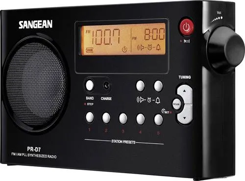 Sangean PR-D7 Kofferradio - UKW, MW Schwarz, ansprechendes Design und hervorragender Empfang für unterwegs