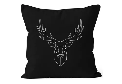 Autiga Dekokissen Kissenbezug Kissen-Hülle Hirsch Polygon Geweih Geometrisch Formen 40x40 Autiga®