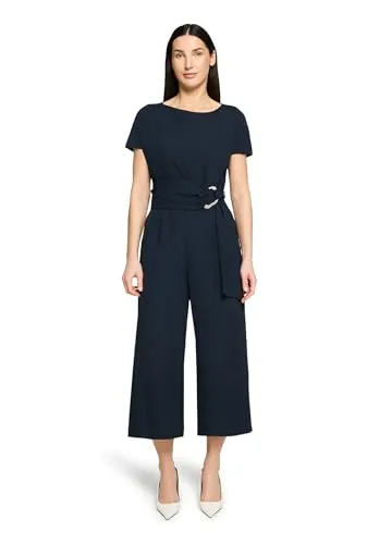 Betty Barclay Damen Overall mit Eingrifftaschen in Blau (Gr. 36) - Feminin und figurumspielend – dieser Overall aus pflegeleichter Polyester-Mischung bietet Komfort und Stil. Mit praktischen Eingrifftaschen und U-Boot-Ausschnitt ideal für jeden Anlass.