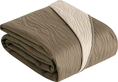 Erwin Müller Tagesdecke braun/Creme Größe 140x210 cm in braun von Erwin Müller