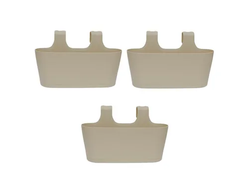 Engelland Blumenkasten Blumentopf zum Hängen - 3er Set mit 5,5L Fassungsvermögen - Blumenkästen für Geländer, frost- und UV-beständig, inkl. Wasserauffangschalen für optimale Pflanzenpflege und einfache Montage ohne Werkzeug.