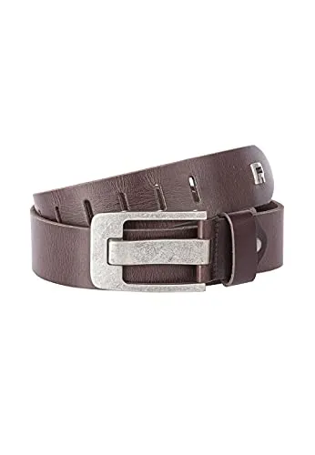 Klassischer Ledergürtel für Herren - Dunkelbraun Vintage 100 - Herren-Gürtel aus strapazierfähigem Echtleder, bietet eine stilvolle Patina und ist ideal für den Alltag. Vielseitig kombinierbar und anpassbar für perfekten Sitz.