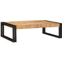vidaXL Badregal aus Mangoholz 80 x 50 x 23 cm - Stylisches Badregal aus robustem Mangoholz, ideal für die praktische Aufbewahrung von Handtüchern und Deko. Minimalistisches Design mit stabiler Eisenkonstruktion, perfekt für moderne Badezimmer.