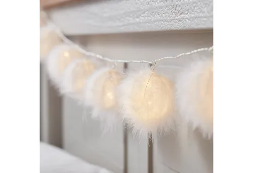 Produktbild Lights4fun LED-Lichterkette 10er flauschige Bälle Lichterkette Batterie