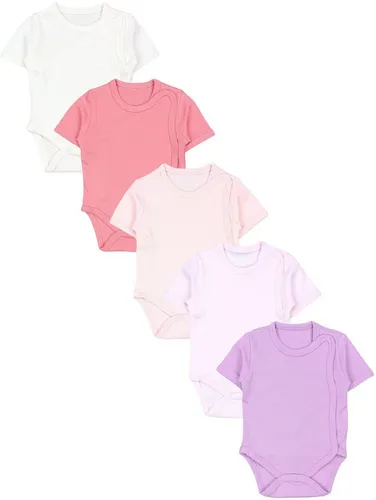 TupTam Kurzarmwickelbody 5er Set für Baby Mädchen - Bequeme und farbenfrohe Wickelbodys aus 100% Baumwolle, ideal für empfindliche Babyhaut, in Größe 80.