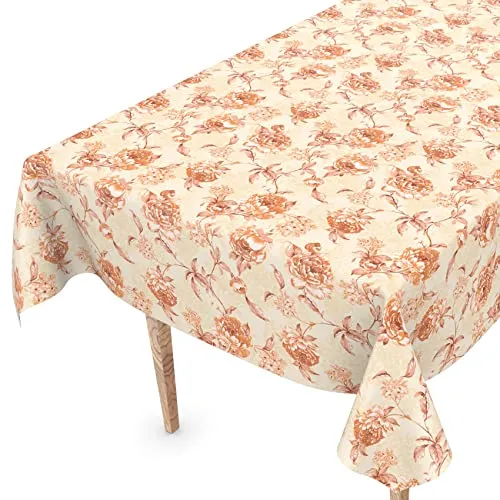 Tischdecke abwaschbar Wachstuch Wachstuchtischdecke 180 x 140cm Schnittkante Alexandra Beige pflegeleicht