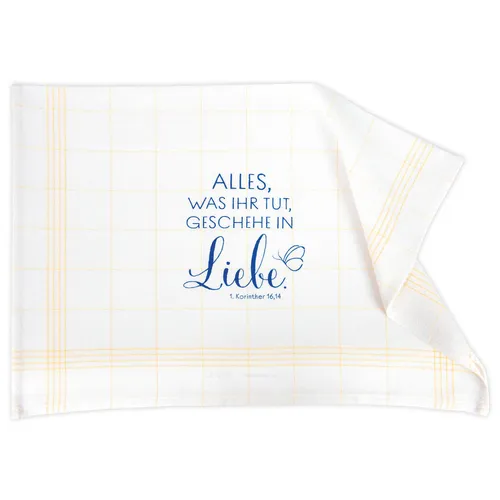 Geschirrtuch-Alles, was ihr tut, geschehe in Liebe - Jahreslosung 2024