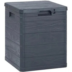 vidaXL Gartenbox 45684, anthrazit, 90 Liter - Wetterfeste Gartenbox aus UV-beständigem Kunststoff, ideal für Garten, Balkon und Terrasse. Mit Klappdeckel und Schloss-Vorrichtung für sichere Aufbewahrung von Sitzauflagen und Gartengeräten.