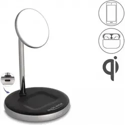 Delock Kabelloses Ladegerät 2-in-1 - 15 Watt Fast Charge - Handy Ladegeräte - 2-in-1 Design mit 2 Ausgabeanschlussstellen für schnelles Laden von zwei Geräten gleichzeitig.