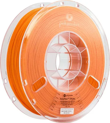 POLYMAKER POLYFLEX TPU-95A 1,75mm ORANGE 0,75kg - Flexibles 3D Filament für hochwertige Druckergebnisse, ideal für elastische Anwendungen und Modelle.