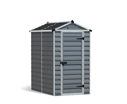 Palram-Canopia Gerätehaus SKYLIGHT 4x6 - Gartenhaus aus langlebigem, rostbeständigem Polycarbonat, einfach zu montieren und abschließbar – ideal für die sichere Lagerung im Garten.
