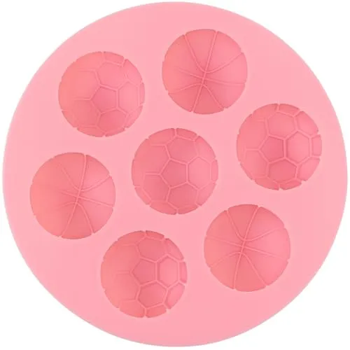 Selecto Bake Mini-Silikonform, halbkugelförmig, Fußball und Basketball, 7 Mulden, Backform für die Herstellung von Schokolade, Kuchen, Gelee, Kuppelmousse