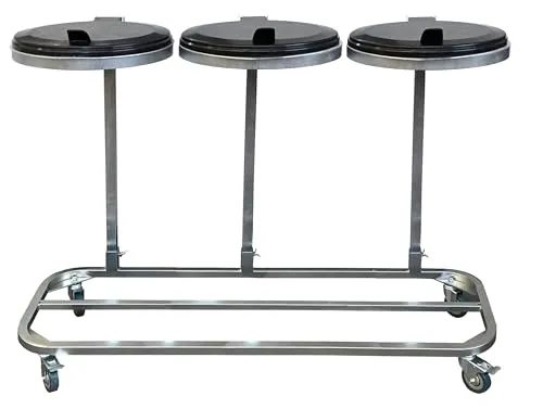 QUICK STAR Triple Müllsackständer mit Deckel und 4 Rollen von Quick-Star