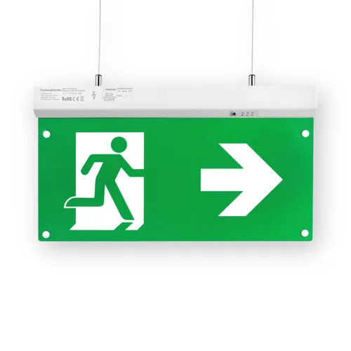 LED-Fluchtwegleuchte Exit Leuchte mit Notstromakku - Sicherheits- & Alarmtechnik, sorgt für sichere Orientierung im Notfall dank Notstromakku und 4 Piktogrammen
