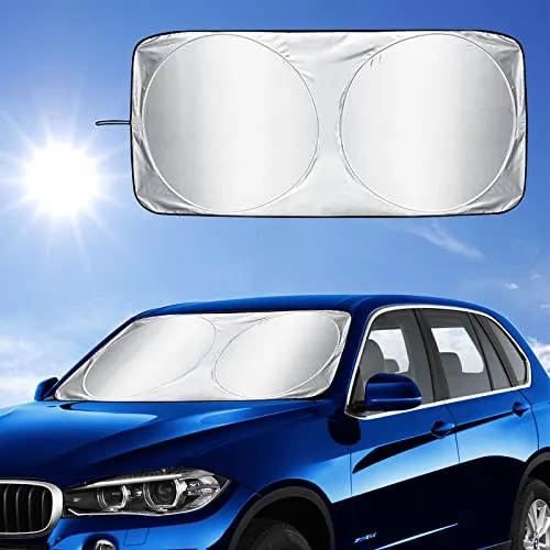 Sonnenschutz Auto,Auto Windschutzscheibe Sonnenschirm,Vorderseite Frontscheibe Sonnenschutz,Faltbarer Schutzschirm Sonnenblende,Reflektierender UV Staub Schutz,Auto Heckscheibe Schutz Block,150x70cm