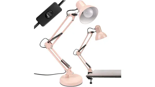 Lampka Biurkowa Kreślarska Stołowa E27 TOBI Pastelowy Różowy Lumil 5907568602613