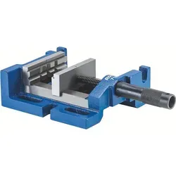 RÖHM Bohrmaschinen-Schraubstock DPV 3-W mit 100 mm Backenbreite - Werkstatteinrichtung mit 3 Aufspannmöglichkeiten, robustem Gusskörper und präziser Spannkraft für flache Werkstücke.