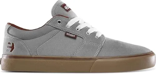 Etnies Lastkahn Ls Skateschuhe - Grau / Gummi / Rot - Sneaker für Herren, ideal für Skateboarding mit robustem Wildleder-Obermaterial und optimaler Passform für besten Komfort und Performance.
