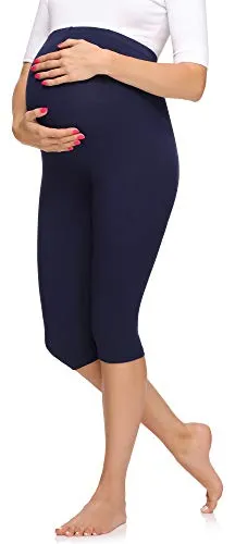 Merry Style Damen 3/4 Umstandsleggings aus Viskose MS10-298 (Marineblau, XXL)