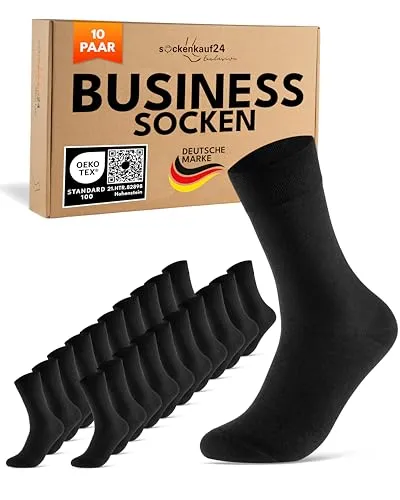 Paar Socken Herren 43-46 Schwarz Baumwolle Business Socken Atmungsaktive Herrensocken (Schwarz 43-46) 10