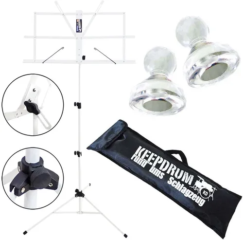 keepdrum Notenpult keepdrum MUS2WH Notenständer Weiss mit 2 Magnete