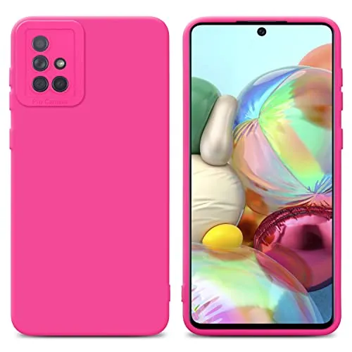 Cadorabo Hülle kompatibel mit Samsung Galaxy A71 4G Schutzhülle TPU Silikon Case Liquid Design mit Kameraschutz Slim Kratzfest Weiche Gummi mit Rundumschutz Case Hülle für Galaxy A71 4G in Pink