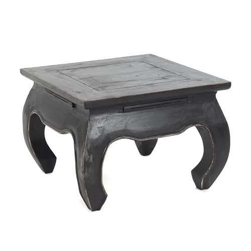 Vintage Design OPIUMTISCH MAHA 50 | 50x35cm aus Mahagoni - Asiatischer Beistelltisch aus massivem Recyclingholz, handgefertigt und einzigartig. Ideal als Couchtisch oder Blumenständer, bringt er einen Hauch von Vintage-Charme in dein Wohnzimmer.
