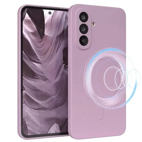 EAZY CASE - Silikonhülle magnetisch für Galaxy A56 Hülle Silikon Violett weich stoßfeste Magnet Handyhülle Schutzhülle mit Kameraschutz Dünn Schutz Cover TPU Bumper in Pastell Flieder