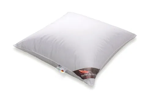 Premium Daunenkissen 80x80 cm - 100% Gänsedaunen für besten Schlafkomfort - Kissen 80x80 cm, gefüllt mit 100% neuen Gänsedaunen, bietet höchsten Komfort und ist ideal für Hausstaubmilbenallergiker. Waschbar bis 60 °C, made in Germany.