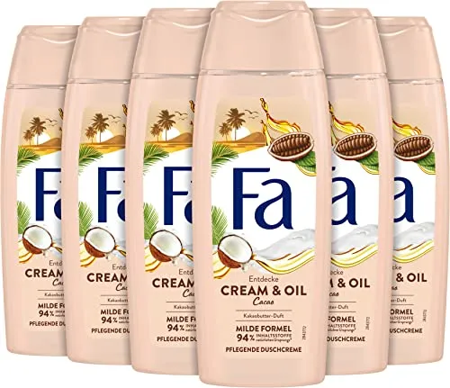 FA Duschgel Cream & Oil Cacao, 6er Pack (6x 250 ml) von Fa