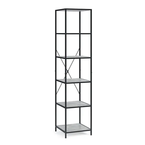 Vicco Raumteilerregal Fyrk, Beton/Schwarz, 40 x 174 cm in grau von Vicco