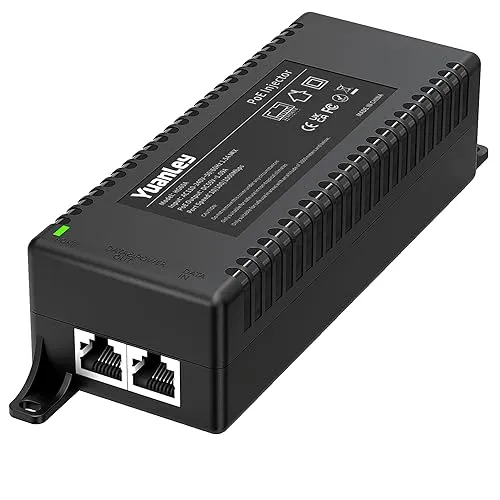YuanLey Gigabit PoE Injector 60W, PoE Injektor Konvertiert Nicht-PoE in PoE Netzwerk, 802.3bt/at/af, 10/100/1000Mbps PoE-Adapter Plug & Play, Entfernungen bis zu 325 Feet, Wandmontage