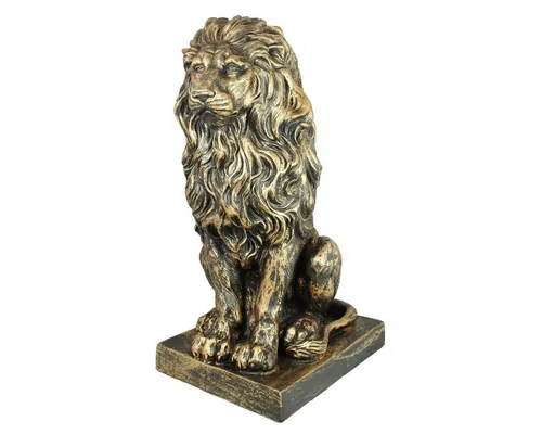 colourliving Löwe Skulptur - Deko Löwe für Garten und Haus - Elegante Löwenfigur aus handbemaltem Polyresin, ideal für die Begrüßung Ihrer Gäste. Wetterfest und robust, perfekt für Garten und Haus. Höhe: 56 cm, bronze Optik.