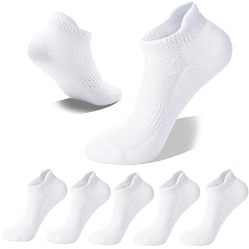 Wamicu Sneaker Socken Damen 5 Paar Atmungsaktive Baumwolle Socken Kurze Sportsocken Laufsocken, Größe 39-42 (Weiß)