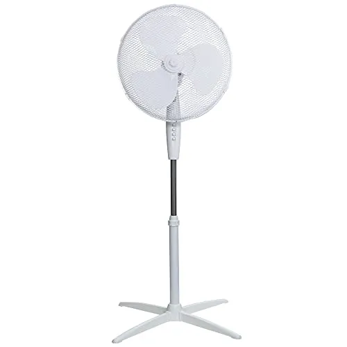 Russell Hobbs RHPPF1621 Standventilator, 40,5 cm, leicht, 3 Geschwindigkeiten, Weitwinkel-Schwenken, kräftiger Luftstrom, verstellbare Höhe, weiß