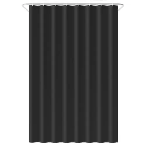 Loti Living Duschvorhang 120x200 cm - schimmel- und wasserbeständig - Polyestergewebe - Beschwerungsband - inkl. Haken - Black