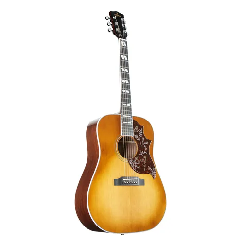 Sigma DM-SG5 Heritage Cherry Dreadnought Westerngitarre - Dreadnought Akustikgitarre mit Heritage Cherry Sunburst Finish, ideal für Intermediäre, ausgestattet mit hochwertigen Grover Rotomatics Mechaniken und einem weichen Softcase.