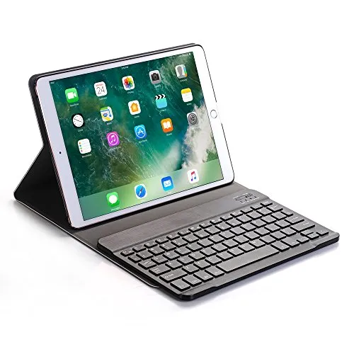 Lobwerk 2in1 Keyboard Cover für Apple iPad iPad 10.2 2019 7 Generation mit Standfunktion Tastatur Gold